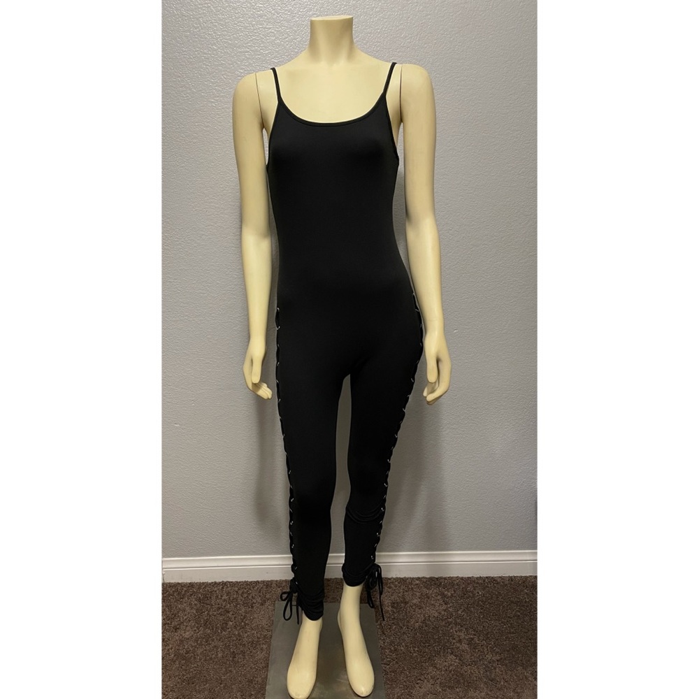 Laced Up Black Body Suit